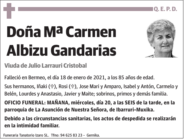 Mª Carmen Albizu Gandarias