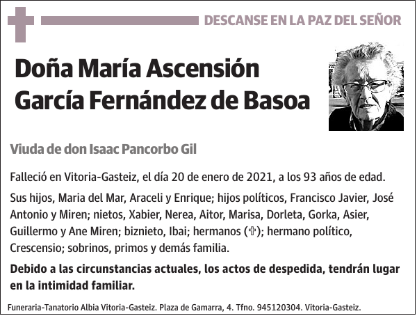 María Ascensión García Fernández de Basoa