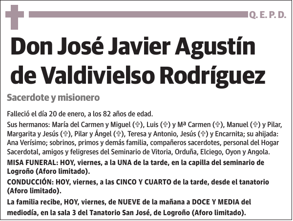 José Javier Agustín de Valdivielso Rodríguez