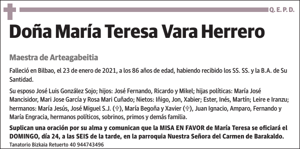 María Teresa Vara Herrero