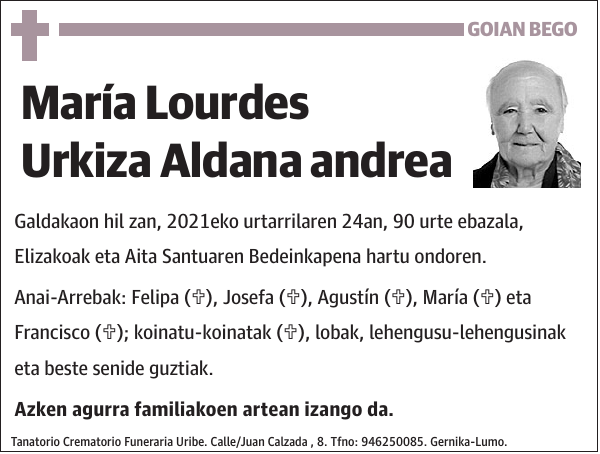 María Lourdes Urkiza Aldana