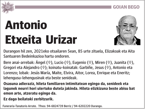 Antonio Etxeita Urizar Durangon