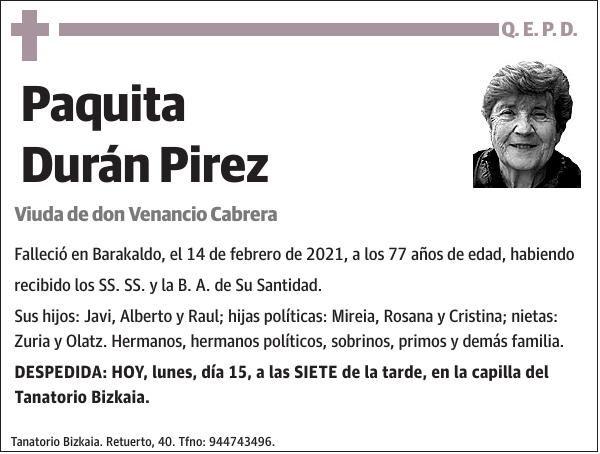 Paquita Durán Pirez