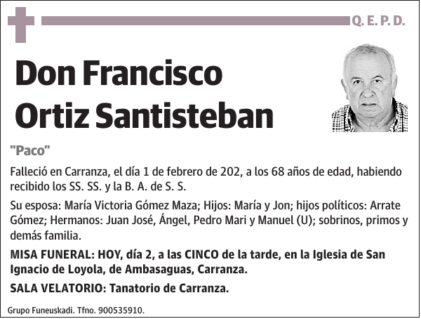 Francisco Ortiz Santisteban 'Paco'