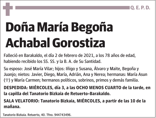 María Begoña Achabal Gorostiza