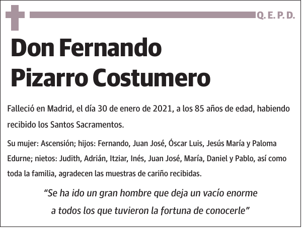 Fernando Pizarro Costumero