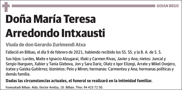 María Teresa Arredondo Intxausti