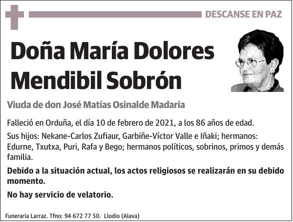 María Dolores Mendibil Sobrón