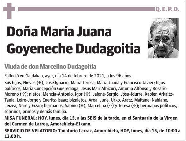 María Juana Goyeneche Dudagoitia