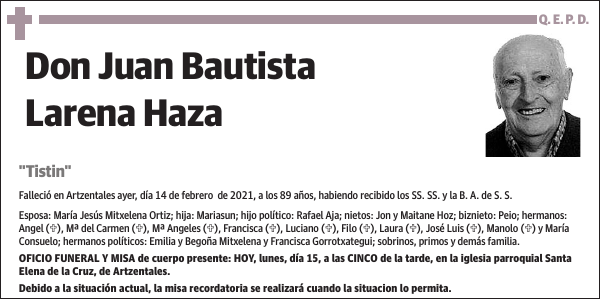 Juan Bautista Larena Haza