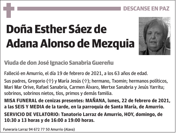 Esther Sáez de Adana Alonso de Mezquia