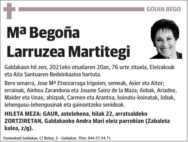 Mª Begoña Larruzea Martitegi