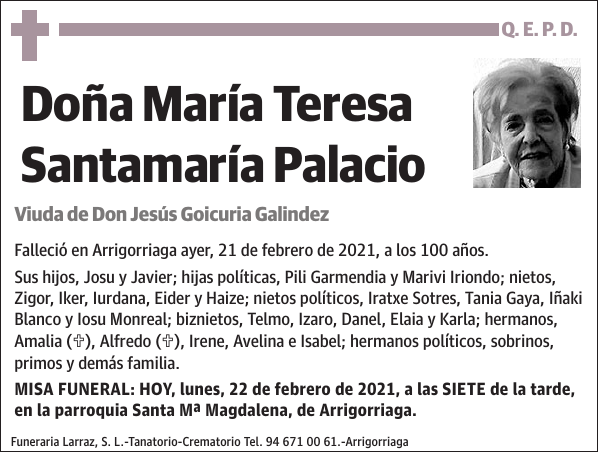 María Teresa Santamaría Palacio