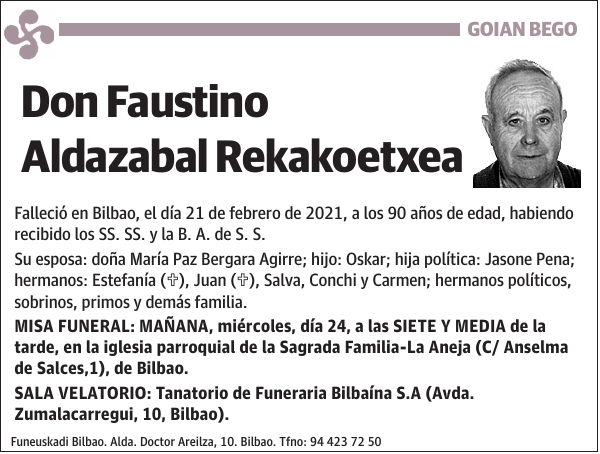 Faustino Aldazabal Rekakoetxea