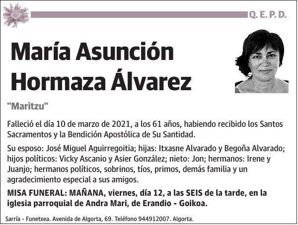 María Asunción Hormaza Álvarez