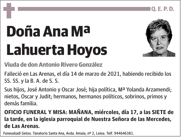 Ana Mª Lahuerta Hoyos