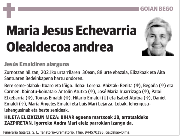 Maria Jesus Echevarria Olealdecoa