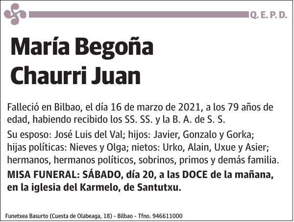 María Begoña Chaurri Juan