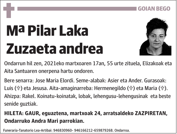 Mª Pilar Laka Zuzaeta