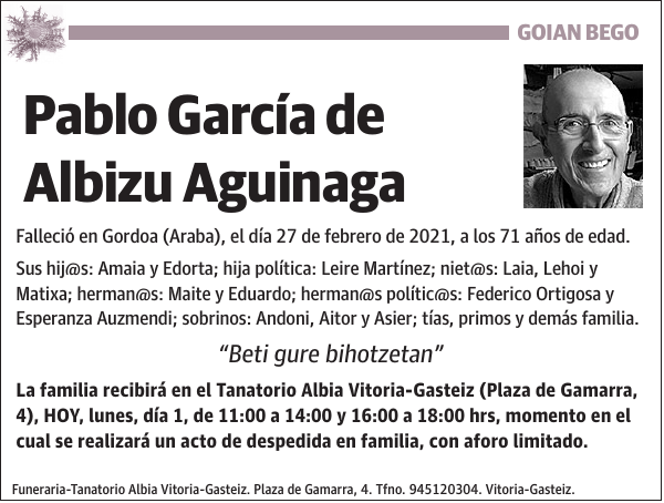 Pablo García de Albizu Aguinaga