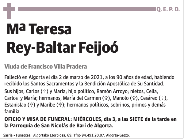 Mª Teresa Rey-Baltar Feijoó