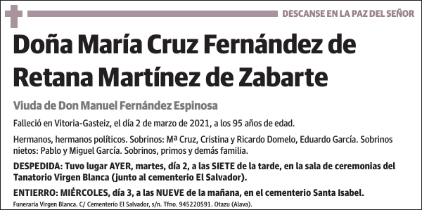 María Cruz Fernández de Retana Martínez de Zabarte