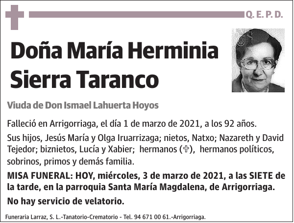 María Herminia Sierra Taranco