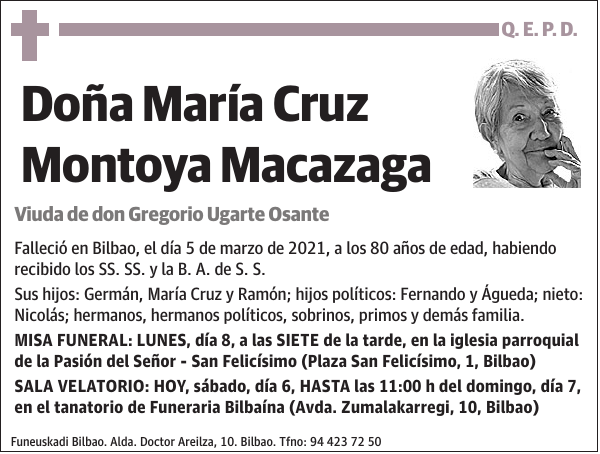 María Cruz Montoya Macazaga