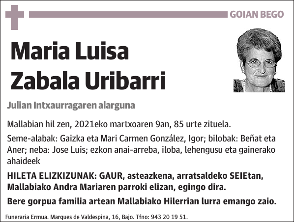 Maria Luisa Zabala Uribarri