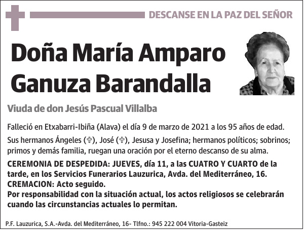 María Amparo Ganuza Barandalla