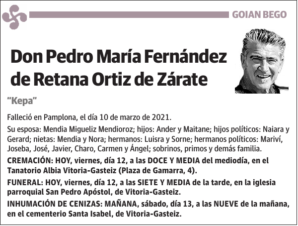 Pedro María Fernández de Retana Ortiz de Zárate