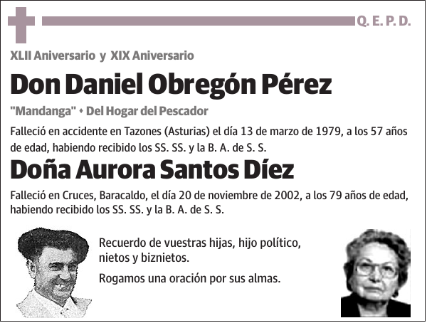 Daniel Obregón Pérez y Aurora Santos Díez