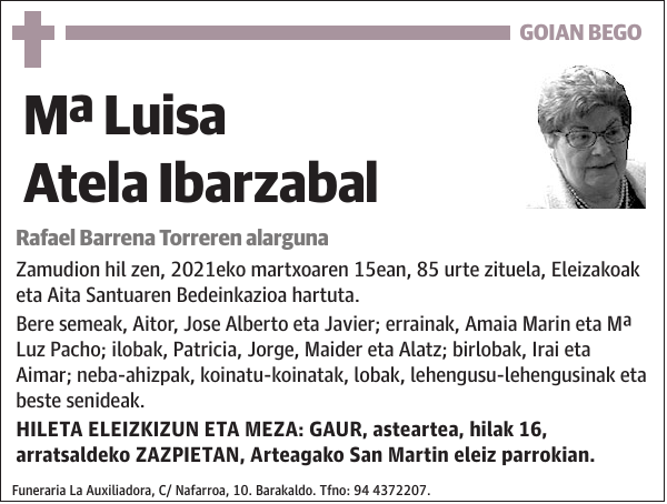 Mª Luisa Atela Ibarzabal