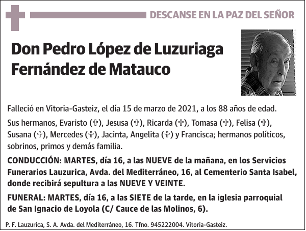 Pedro López de Luzuriaga Fernández de Matauco