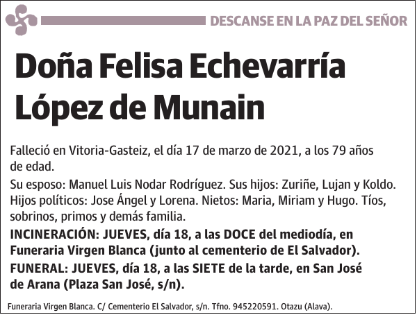 Felisa Echevarría López de Munain