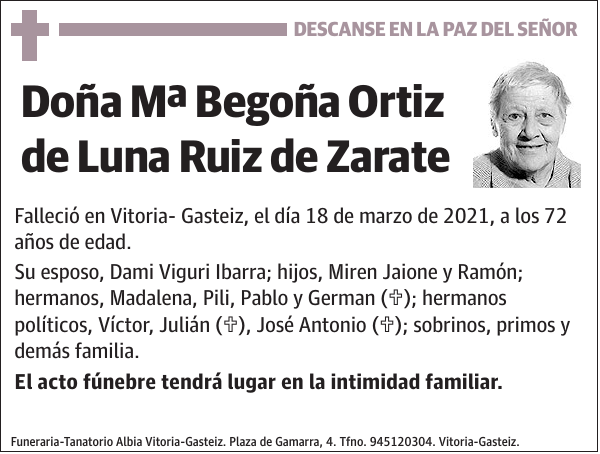 Mª Begoña Ortiz de Luna Ruiz de Zarate