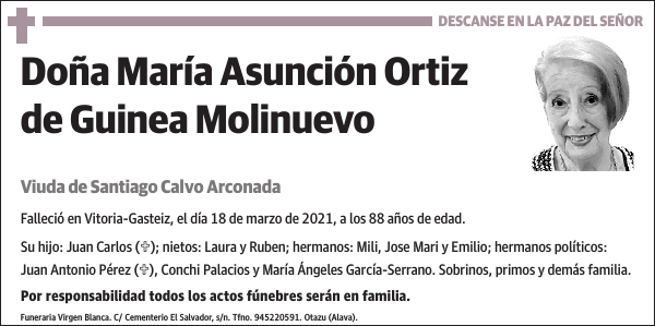 María Asunción Ortiz de Guinea Molinuevo