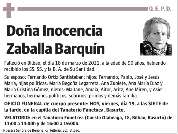 Inocencia Zaballa Barquín