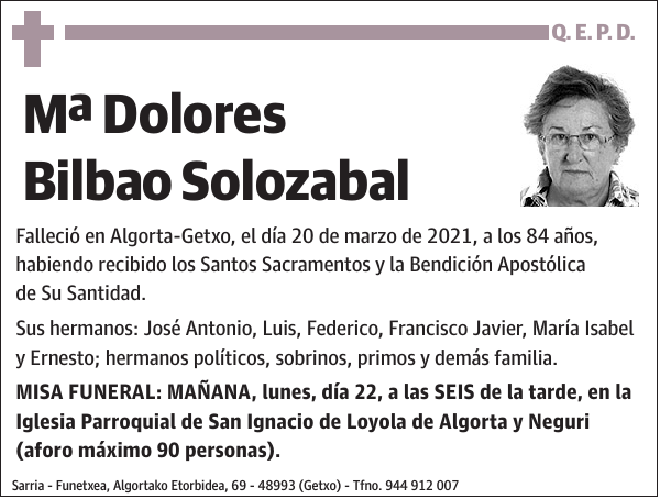 Mª Dolores Bilbao Solozabal