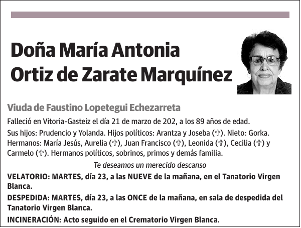 María Antonia Ortiz de Zarate Marquínez