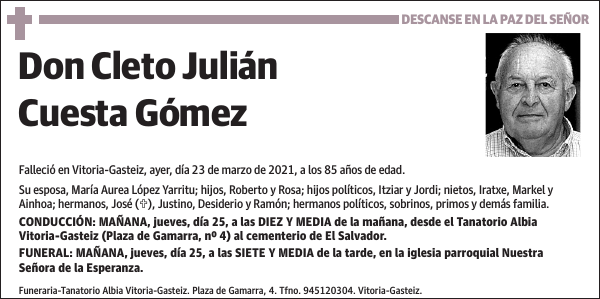 Cleto Julián Cuesta Gómez