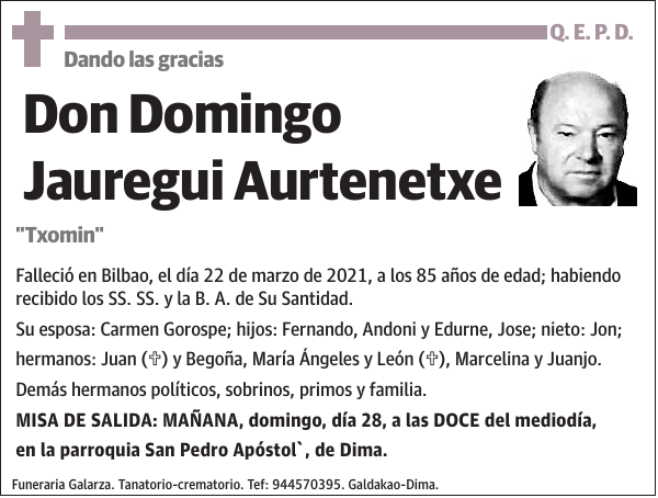 Domingo Jauregui Aurtenetxe