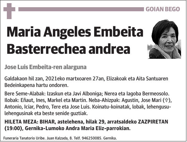 Maria Angeles Embeita Basterrechea