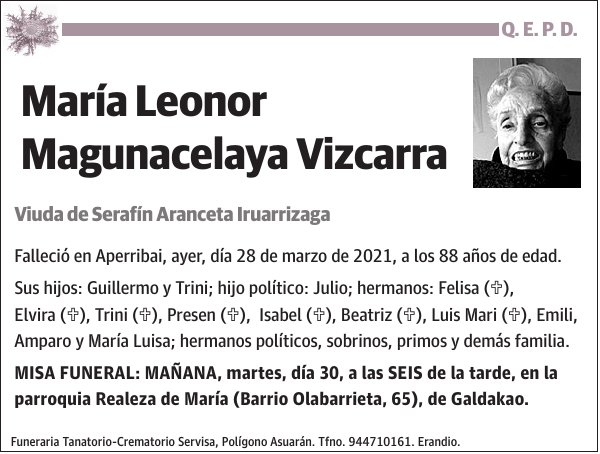 María Leonor Magunacelaya Vizcarra