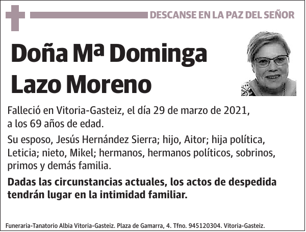 Mª Dominga Lazo Moreno