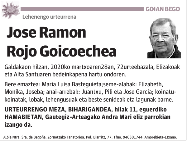 Jose Ramon Rojo Goicoechea