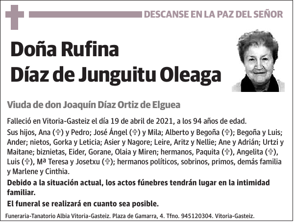 Rufina Díaz de Junguitu Oleaga