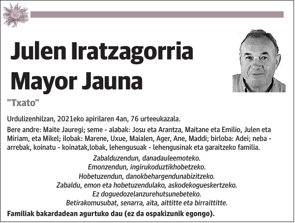 Julen Iratzagorria Mayor Jauna