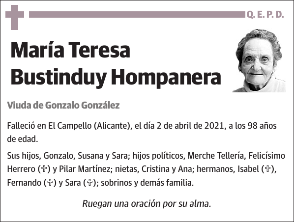 María Teresa Bustinduy Hompanera