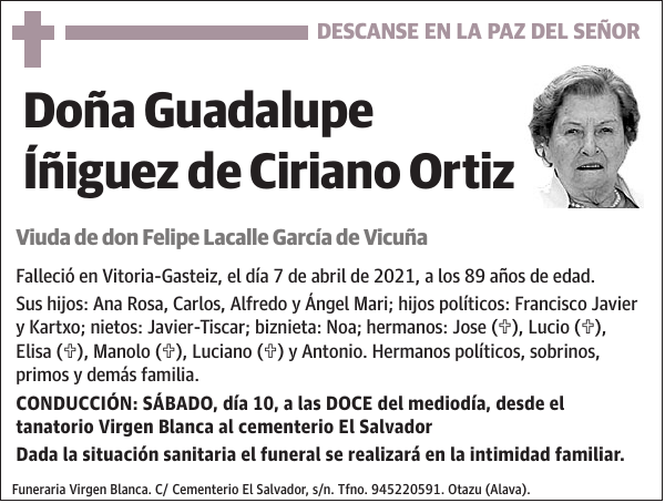 Guadalupe Íñiguez de Ciriano Ortiz